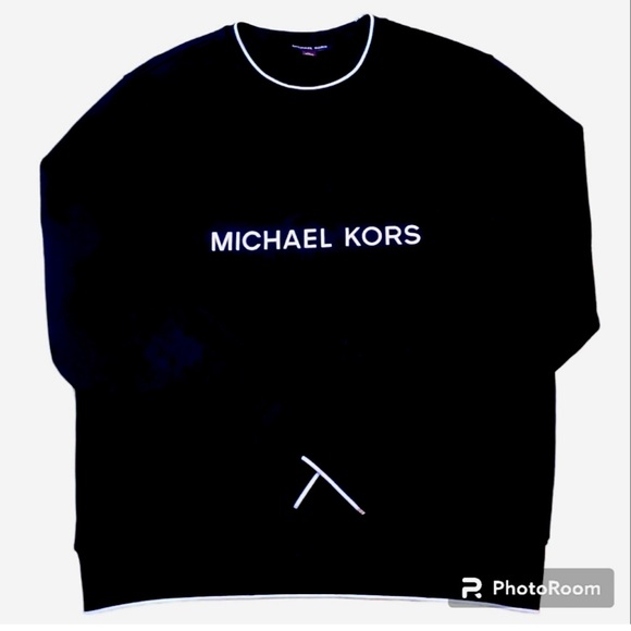 Michael Kors Other - MICHAEL KORS🍃MENS CREWNECK XL SWEATSHIRT 🍃BLACK EMBOSSED LOGO WHITE DETAILS